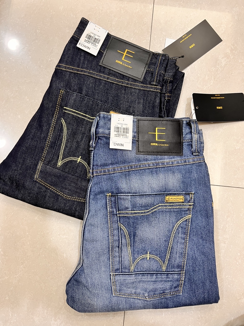 全新 EDWIN 愛德恩牛仔褲 E-FUNCTION 3D機能剪裁 窄直筒牛仔褲-黑標-黃線-黃卯釘-男-男生牛仔褲 | 蝦皮購物