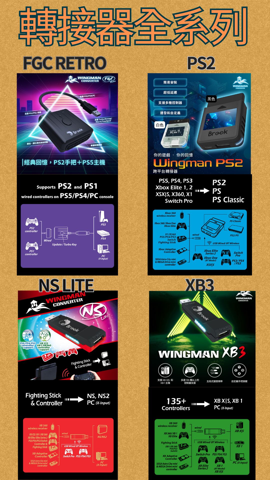 【雲城zCity】Brook轉接器 跨平台遊玩 Wingaman 全系列商品 PS5/PS4/Xbox/Switch | 蝦皮購物