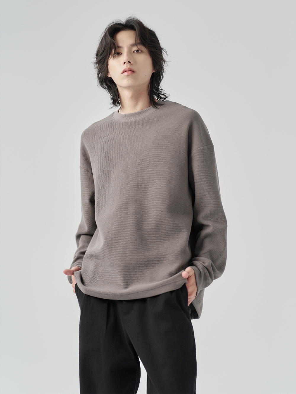 JERSCY [重磅華夫格TEE] 長袖上衣 男裝 上衣 重磅[2510105][台灣製] | 蝦皮購物
