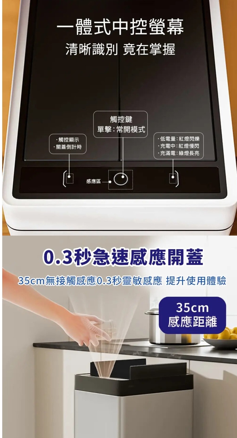 LC超靜音感應雙開門垃圾桶 21L/30L不鏽鋼旗艦款 超大容量 自動鋪袋