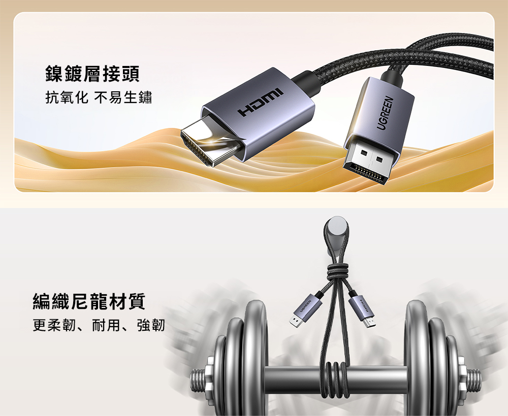 【綠聯】DP轉HDMI公對公4K30Hz傳輸線Pro版｜DP1.2 10.2Gbps｜金屬編織｜影音同步｜現貨｜隔日到貨 | 蝦皮購物
