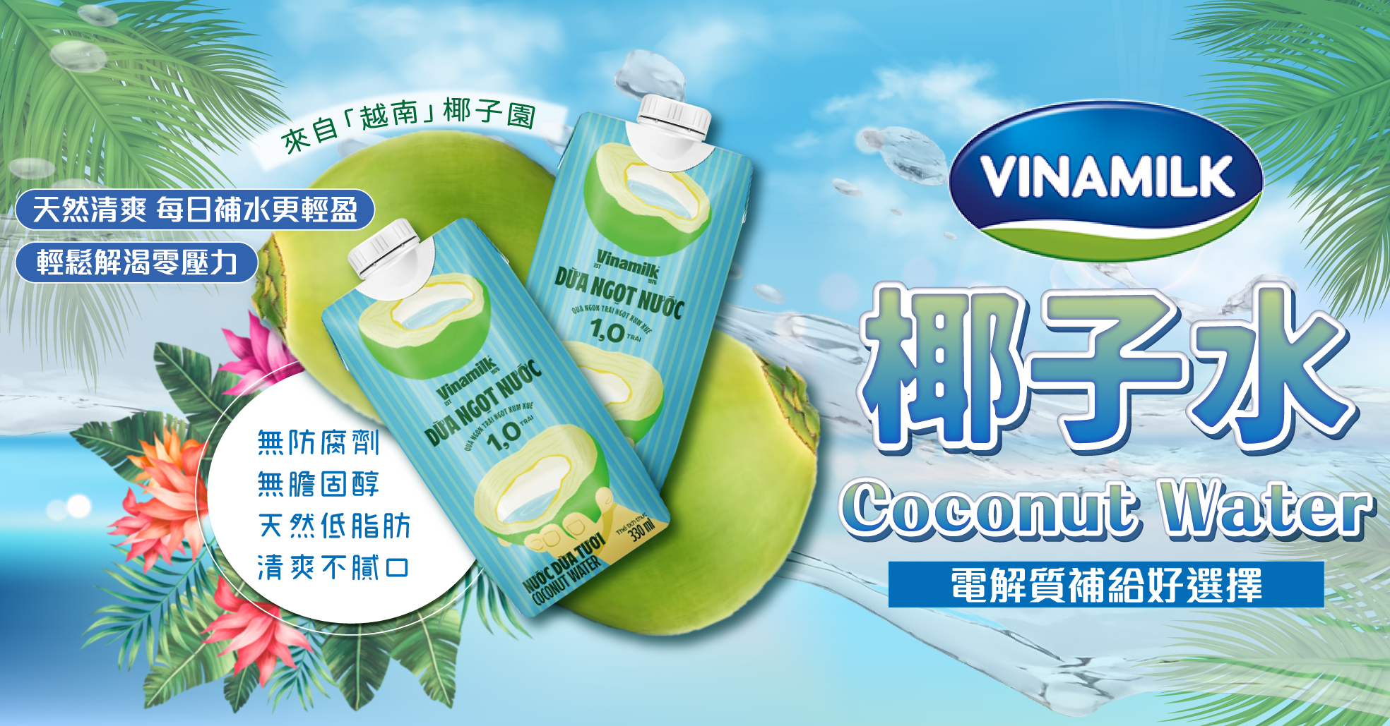 24H快速出貨~🔥現貨🔥【越南】Vinamilk Cocofresh 椰子水 330ml 食尚東南亞 | 蝦皮購物