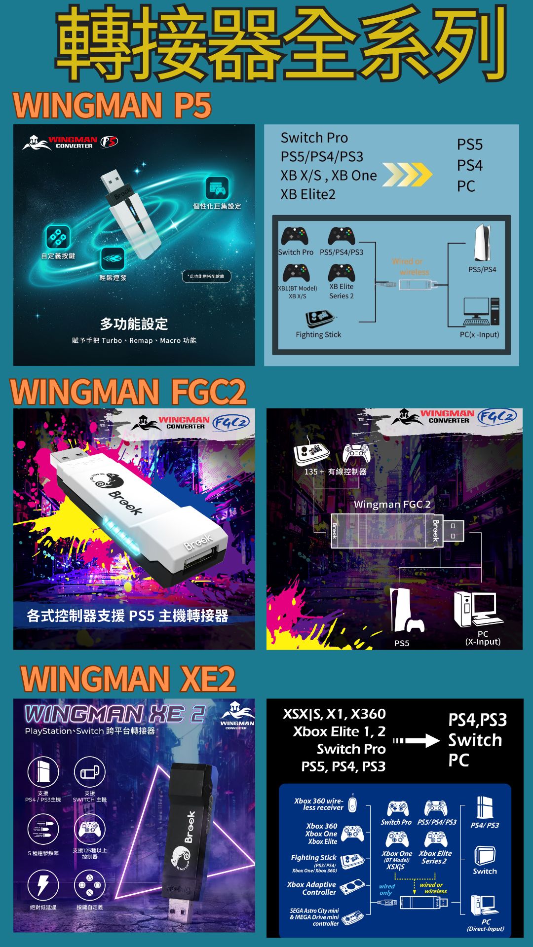 【雲城zCity】Brook轉接器 跨平台遊玩 Wingaman 全系列商品 PS5/PS4/Xbox/Switch | 蝦皮購物