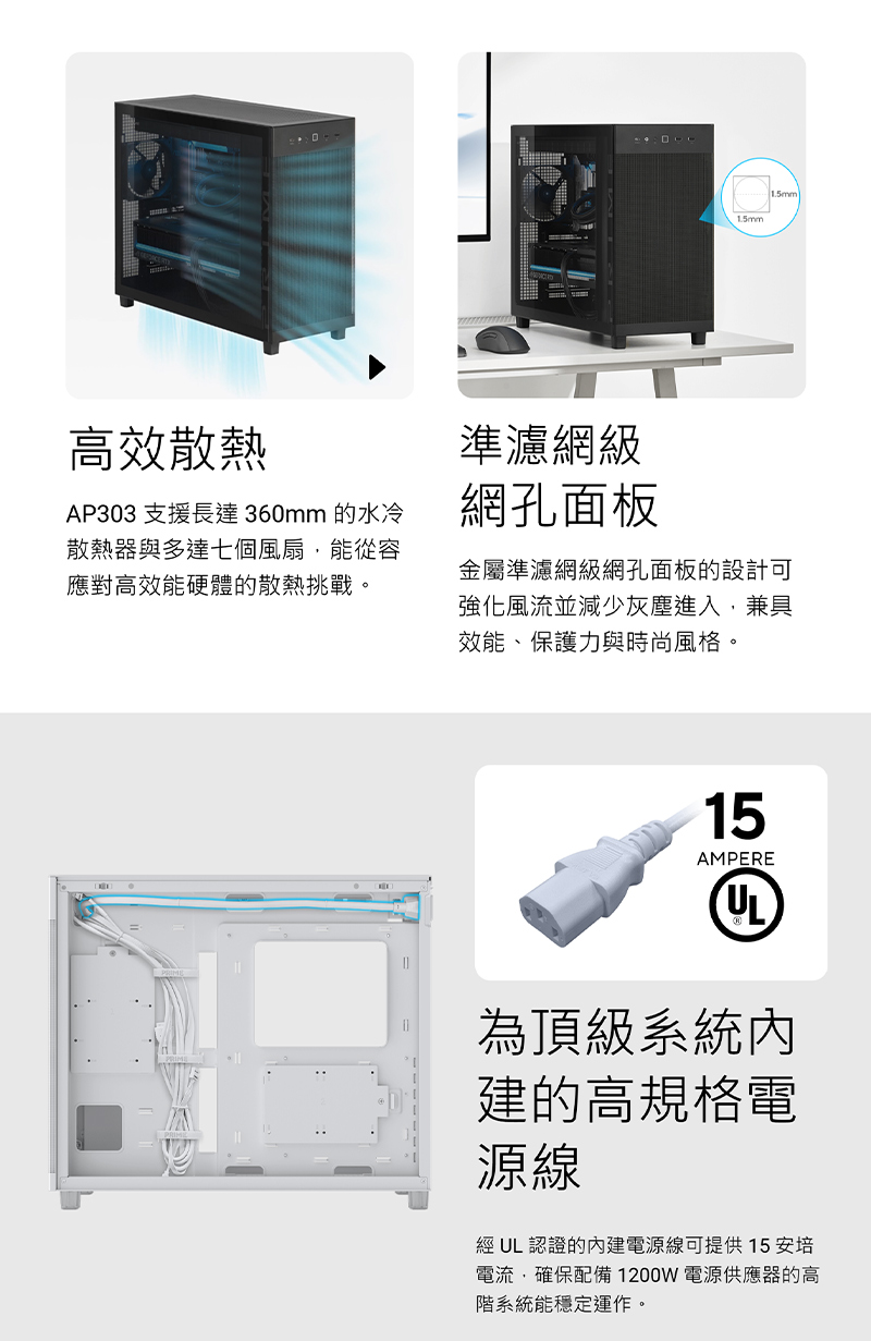 ASUS 華碩 Prime AP303 網狀版 白色 電腦機殼 最佳化散熱 支援360mm顯卡 電腦機殼 機殼 電腦機箱 | 蝦皮購物