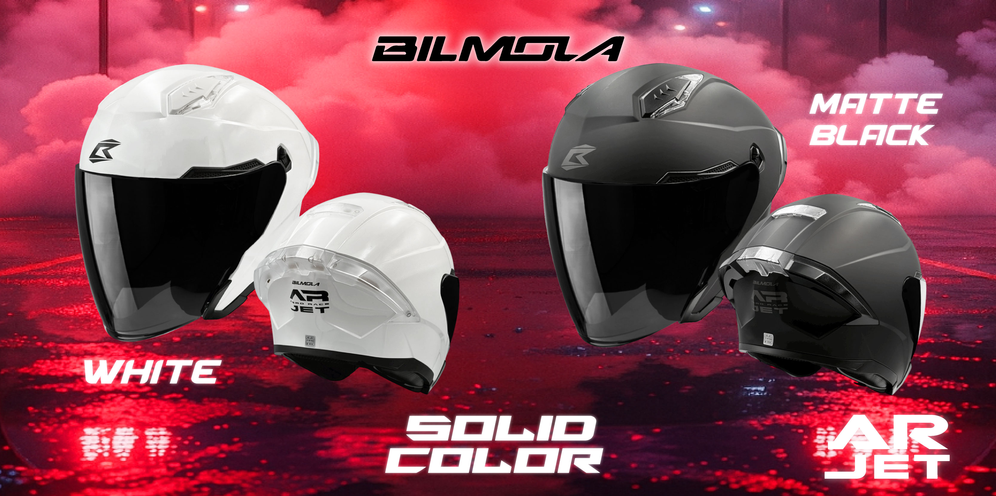 BILMOLA AR-JET 素色 消光黑｜3/4 四分之三 半罩安全帽｜內墨鏡｜可拆洗內襯｜原廠正品 | 蝦皮購物
