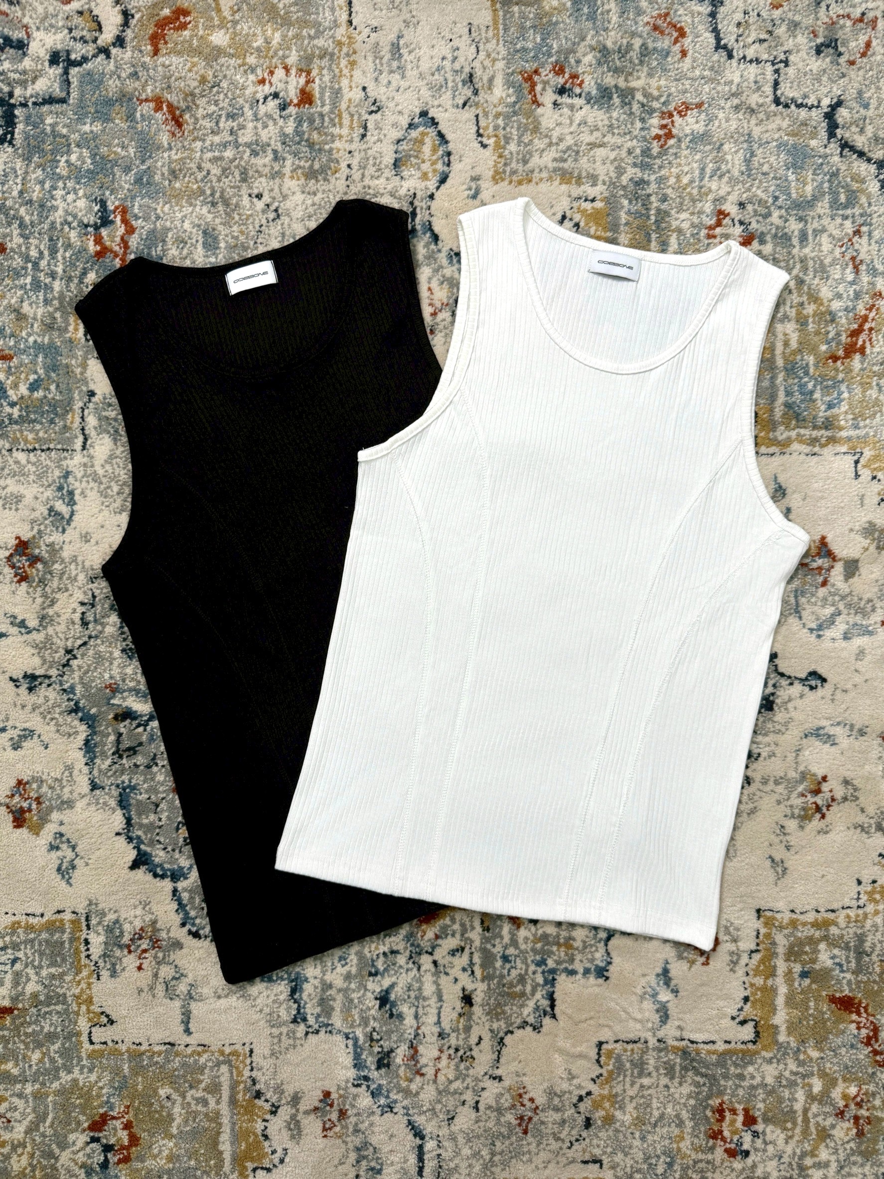 CZN｜COZZONE TANK TOP 雙腰線 螺紋背心 / 2 color | 蝦皮購物