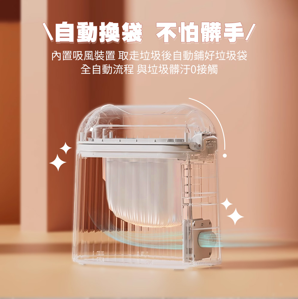 【LC全自動打包垃圾桶 PLUS浴室版】高質感 一鍵打包換袋