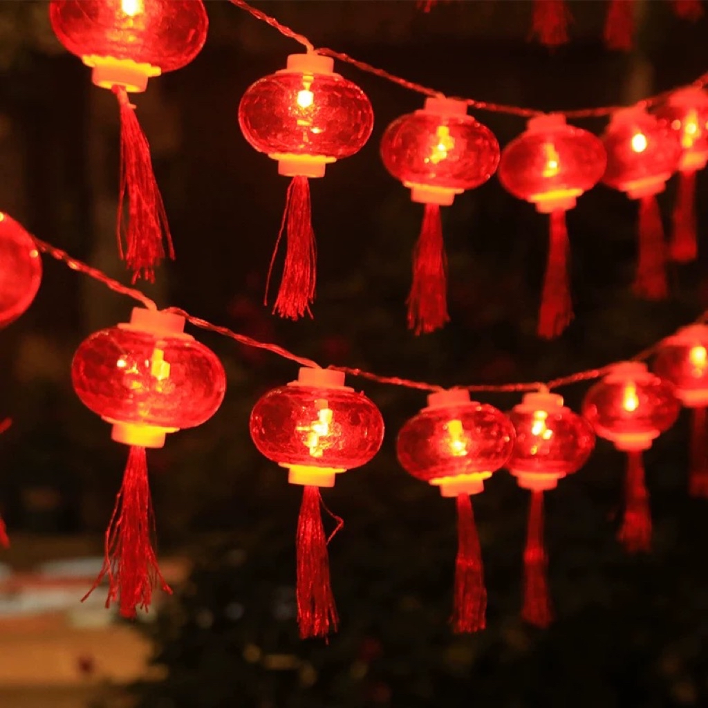 【台灣現貨】新年紅燈籠燈串 透明燈籠 LED燈 過年裝飾燈 新春佈置 店面夜市裝飾 公司店面 夜市 新春佈置 | 蝦皮購物