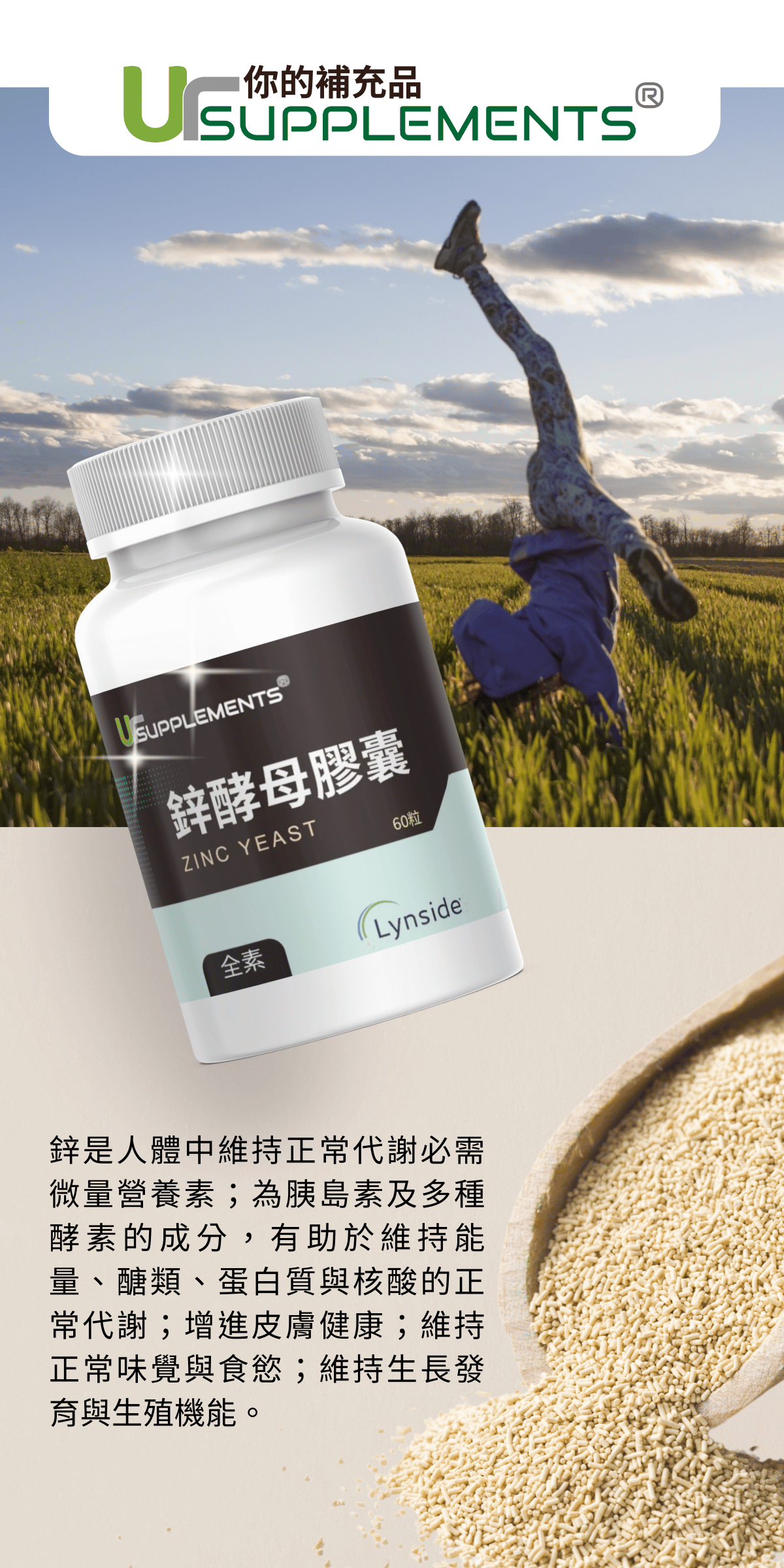 Lynside 鋅酵母 Zinc yeast 每顆30mg鋅 (60顆/瓶) (全素) 【你的補充品】 | 蝦皮購物
