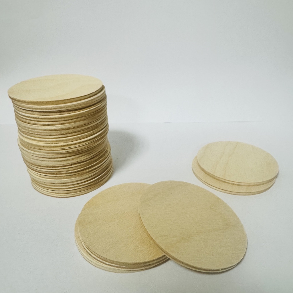 「臺灣現貨」圓形木片｜厚度4mm樺木片｜美勞材料｜美勞材料｜DIY木片｜木工手作｜蝶古巴特 | 蝦皮購物