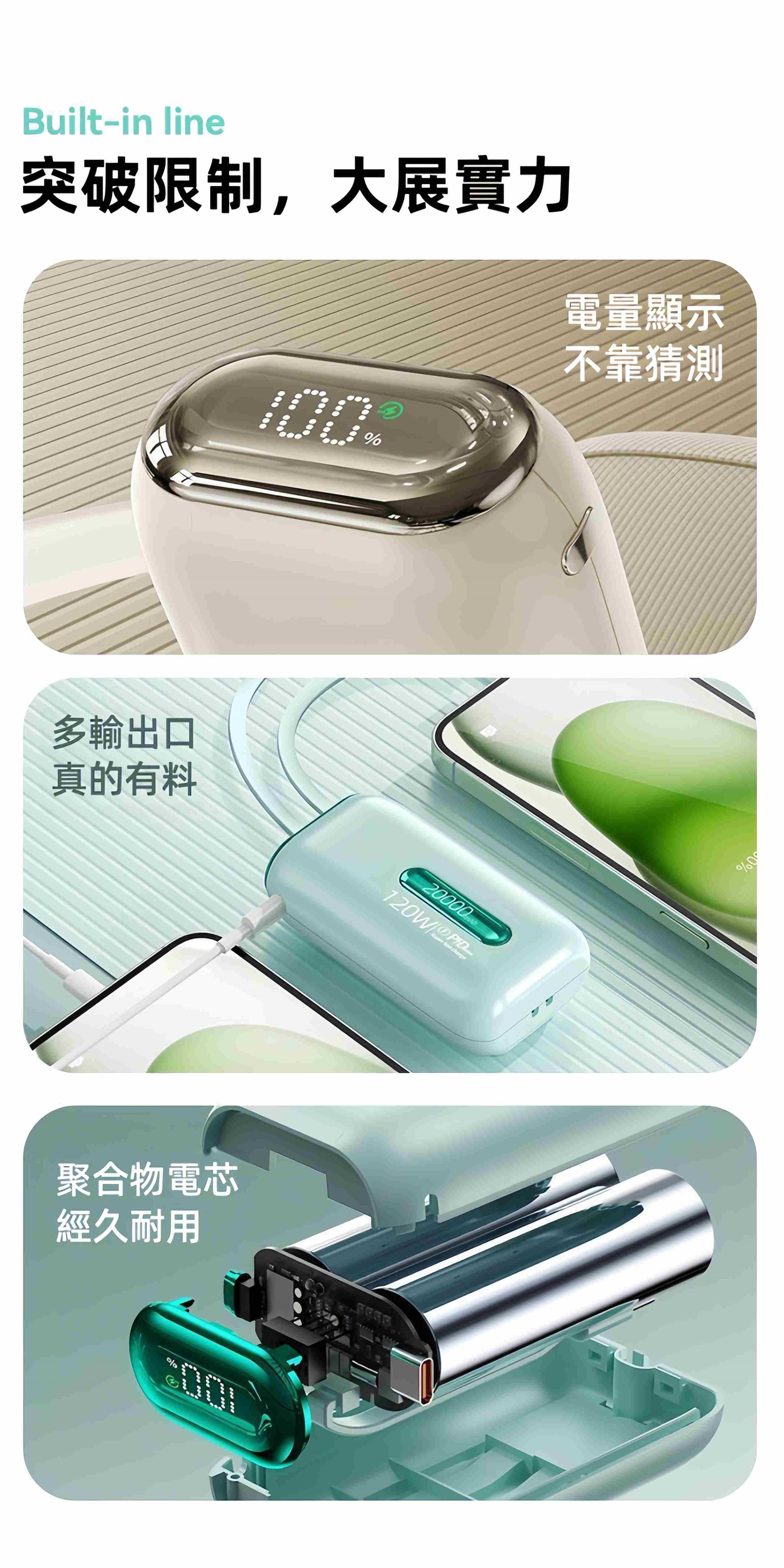 可上飛機【有3CCC+WH】隔日到貨 迷你口袋 20000mAh 行動電源 PD快充 行充 移動電源 自帶雙線 行動充 | 蝦皮購物
