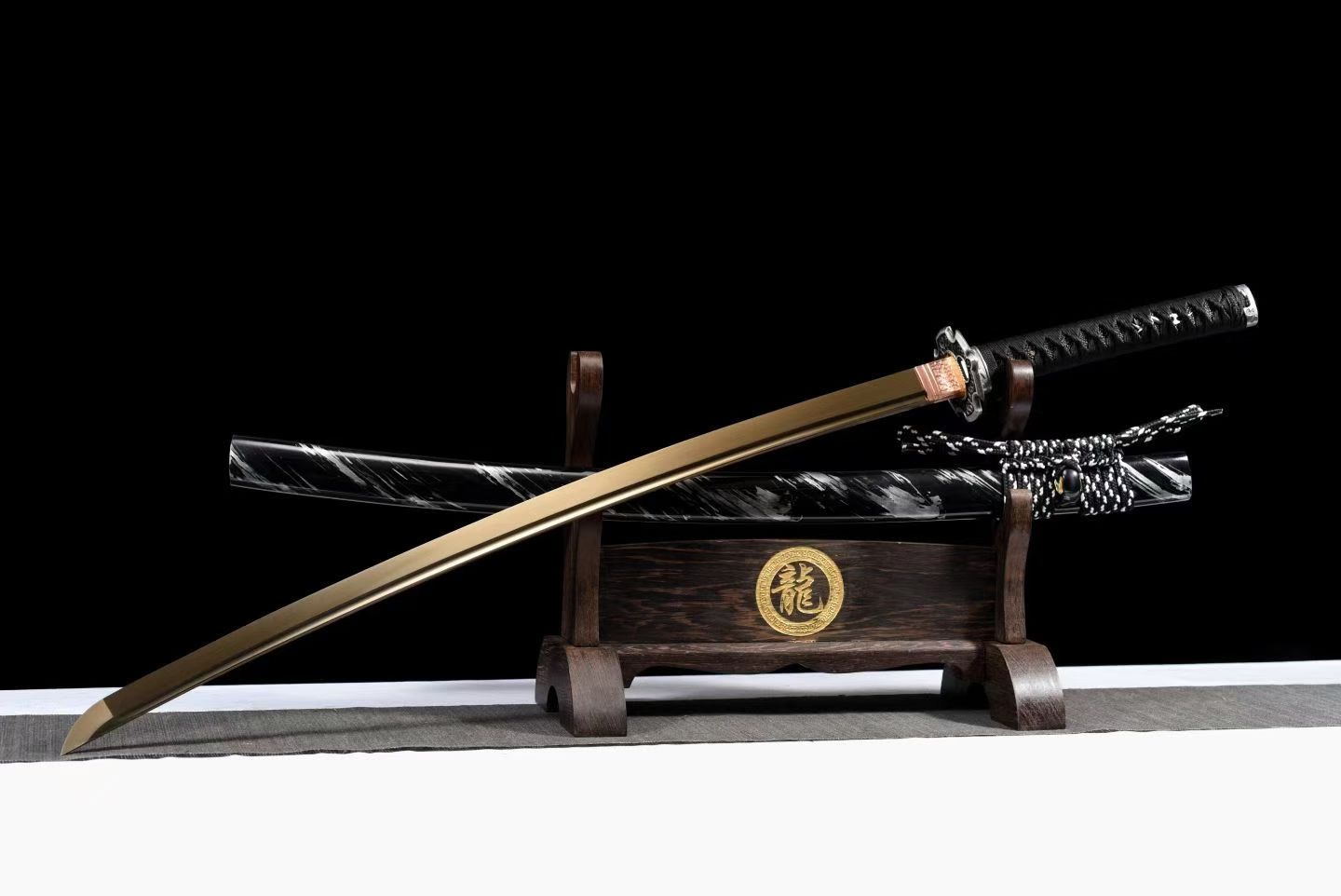 【葉字號】影武石切武士刀 高錳鋼烤金 武士寶劍 一體鍛造大太刀 居合道打刀 小武士刃 指揮刀 日式硬刀 收藏擺飾 未開刃 | 蝦皮購物