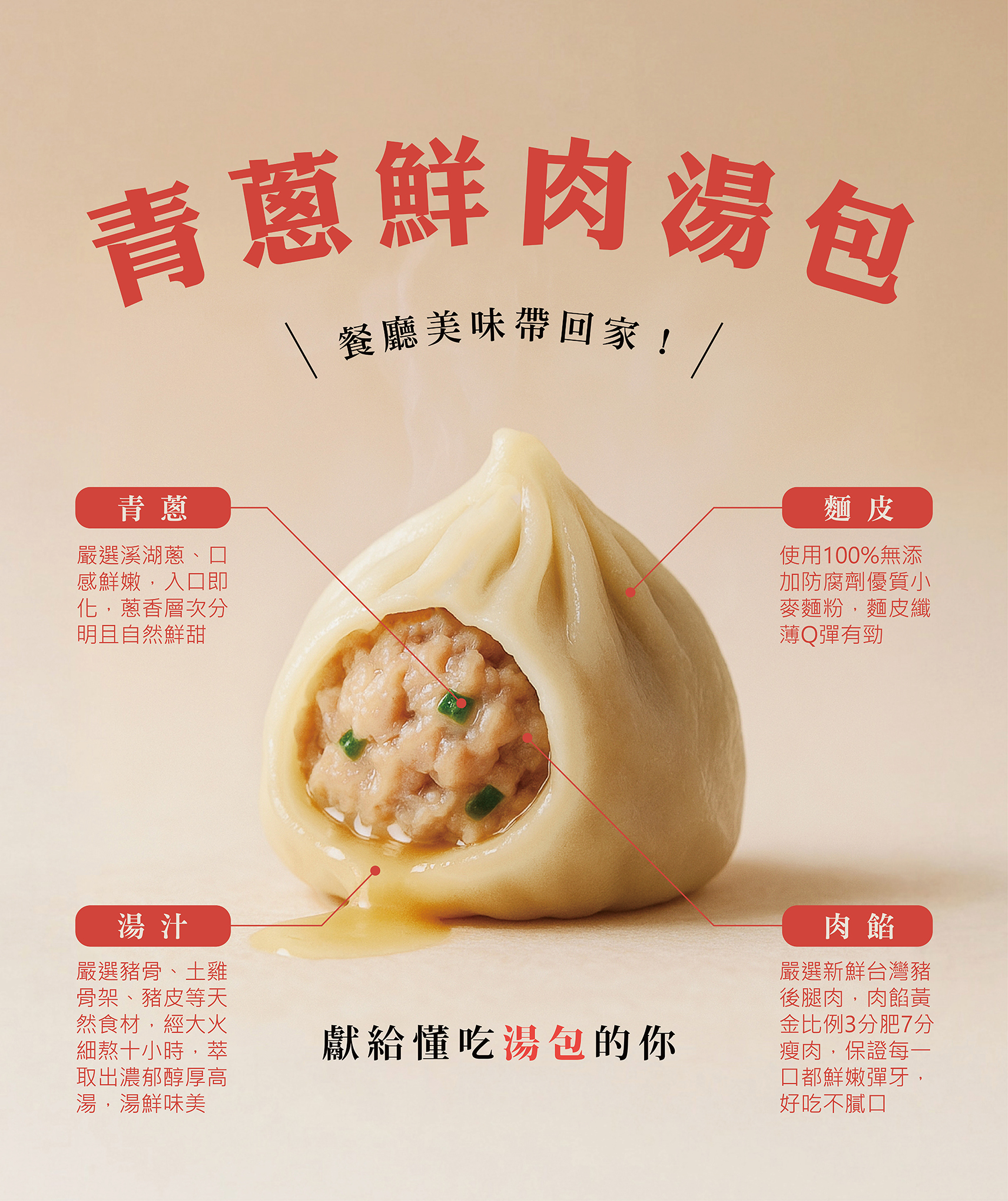 雲品軒｜青蔥鮮肉湯包 ( 約50粒 / 約1500g / 包 ) | 蝦皮購物
