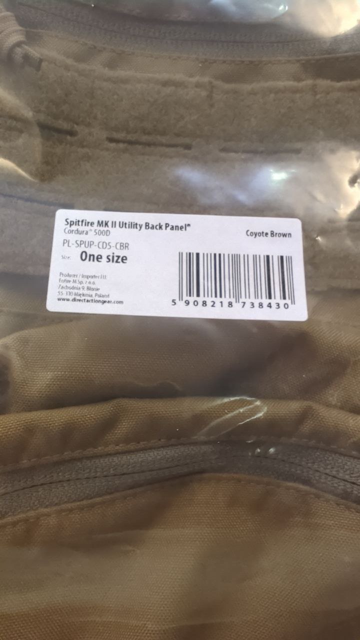 Direct action Spitfire MK II Utility Back Panel 狼棕 | 蝦皮購物