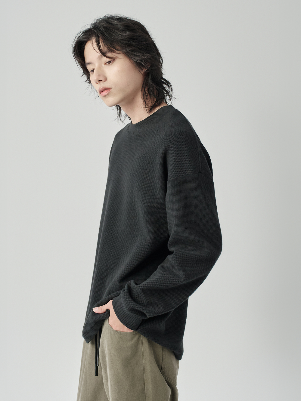 JERSCY [重磅華夫格TEE] 長袖上衣 男裝 上衣 重磅[2510105][台灣製] | 蝦皮購物