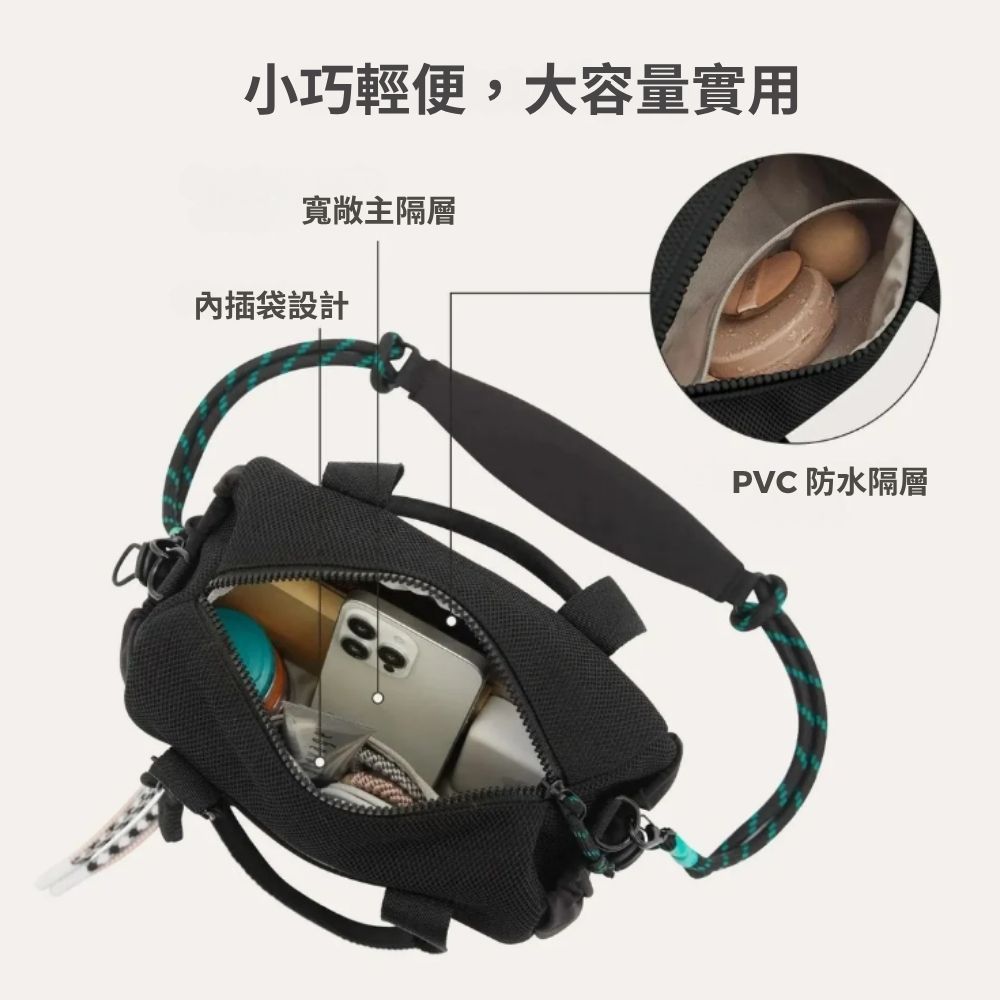 小巧輕便,大容量實用寬敞主隔層內插袋設計PVC 防水隔層