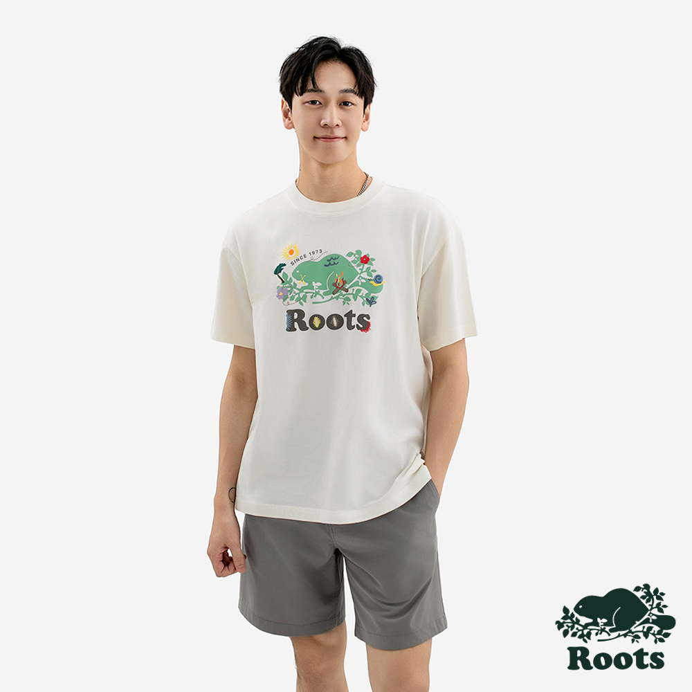 Roots 中性-IN TOUCH WITH NATURE 短袖上衣 (白色) | 蝦皮購物