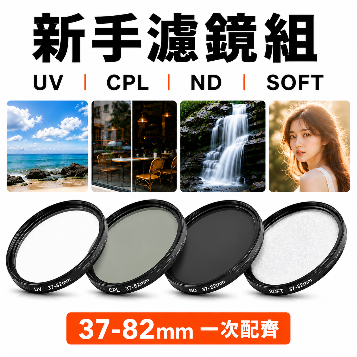 UV CPL ND 柔焦濾鏡套組推薦：新手攝影的最佳選擇