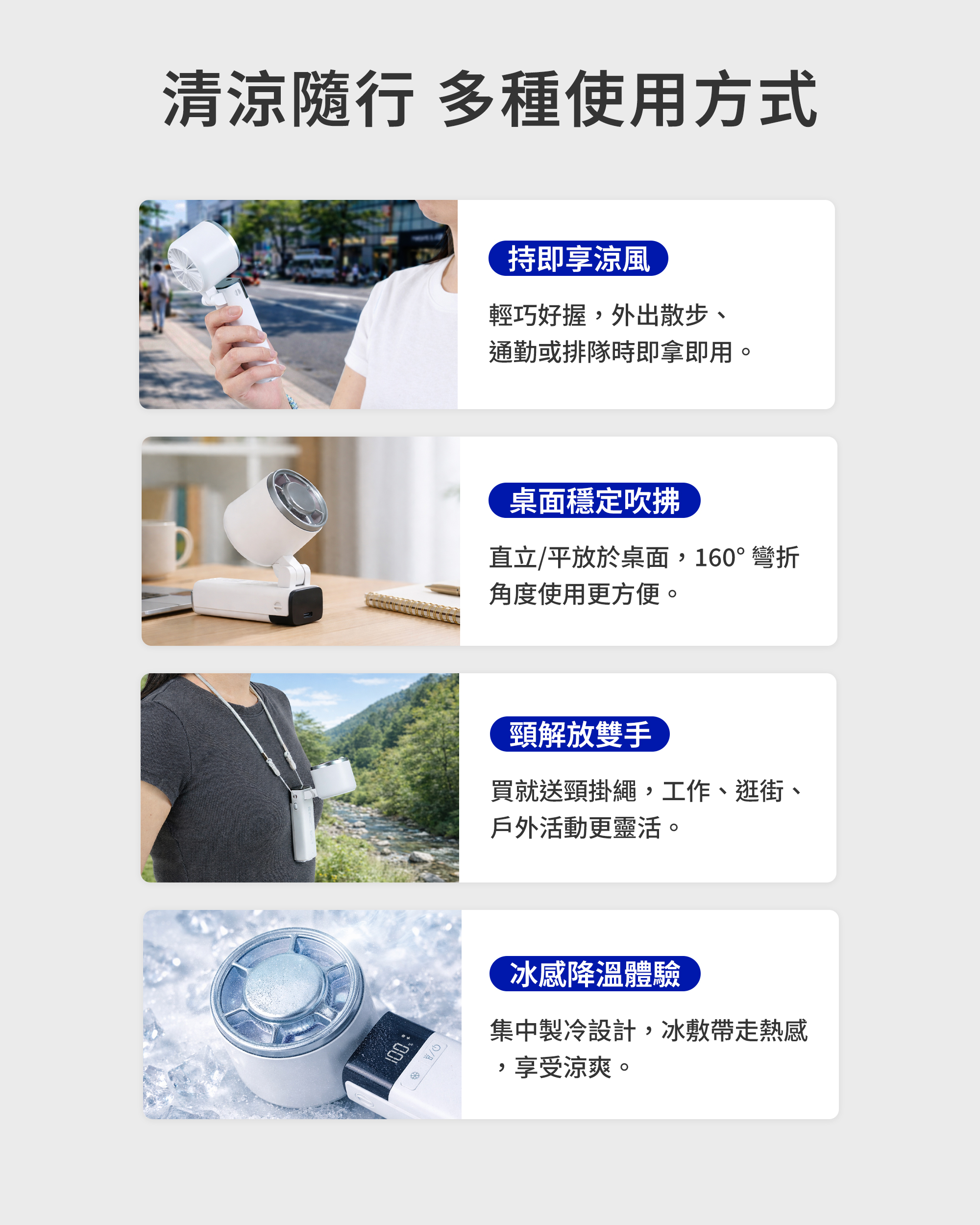 LaPO 沁冷多功能三用風扇 LF-03/LF-06mini 快充 製冷風扇 手持 頸掛 隨身風扇 5000mAh | 蝦皮購物