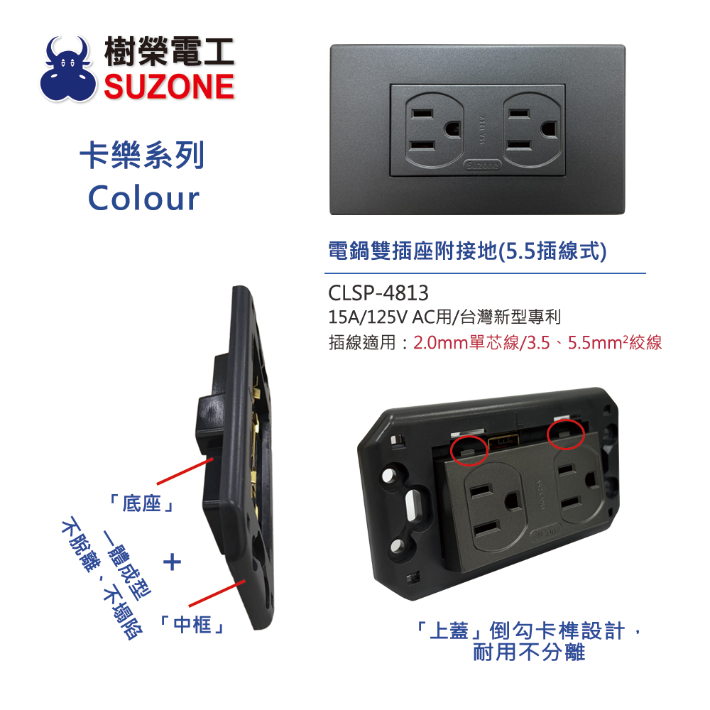 【樹榮電工SUZONE】一連明盒(薄)(平光黑/深灰消)/明BOX/開關盒/插座盒/塑膠盒/台灣製造 | 蝦皮購物