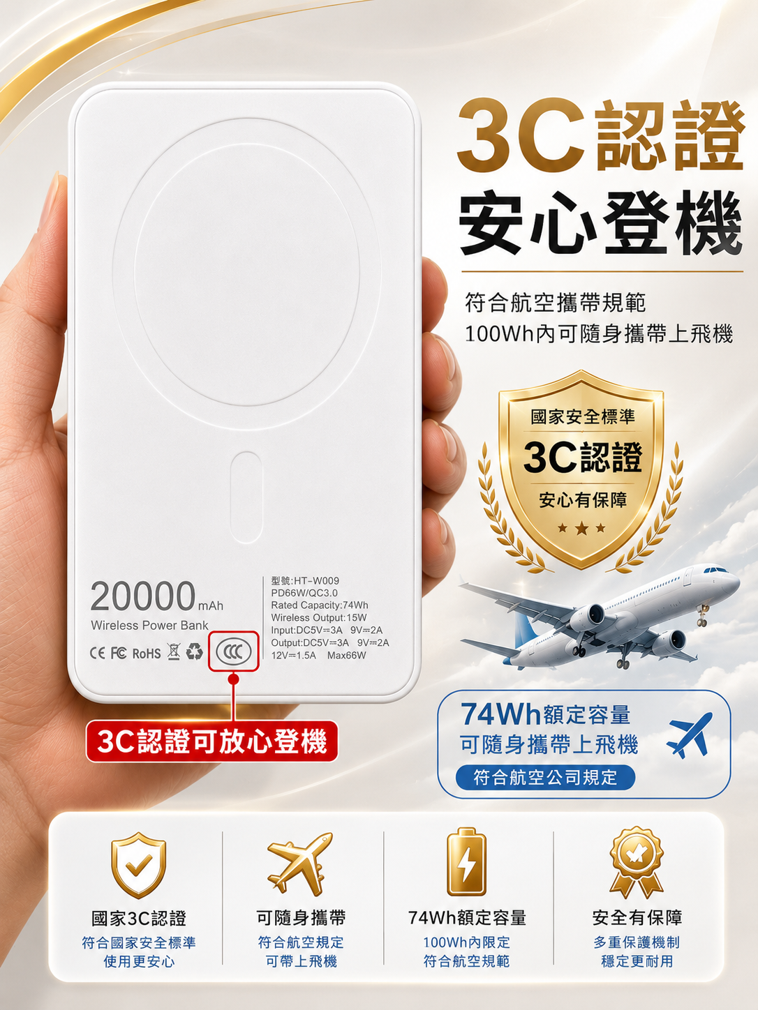 當天發貨【3CCC+Wh標示】 可上飛機 20000mAh 無線磁吸 行動電源 移動電源 快充行動充 無線充電 三年保固 | 蝦皮購物