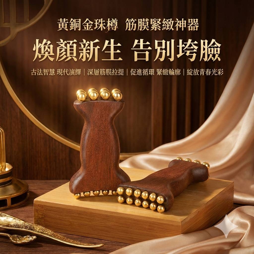 【台灣現貨】黃銅金珠鐏 筋膜提升工具 黃銅臉部按摩器 睛明穴/眼周/臉部按摩 頭皮按摩 刮痧 消水腫 斜方肌 金樽珠 | 蝦皮購物
