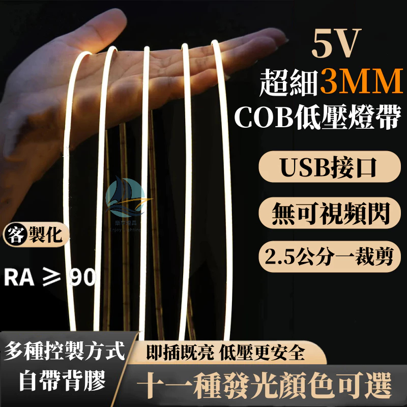 5V超細COB燈帶 3MM寬 USB接口 遙控調光 led燈條 模型燈帶 沙盤燈帶 臥室床頭燈 電腦桌氛圍燈帶 護眼燈帶 | 蝦皮購物