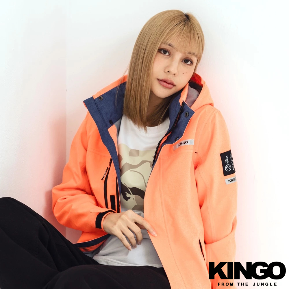 KINGO女款｜橘色防水透氣連帽衝鋒衣 322502-33｜官方直營 | 蝦皮購物