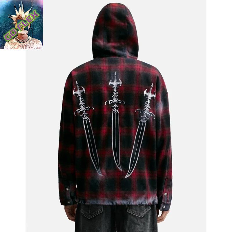 THUG CLUB ARAB SWORD FLANNEL ZIP-UP | 蝦皮購物