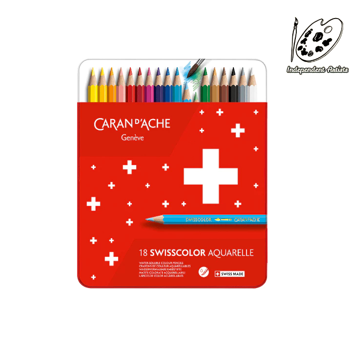 瑞士CARAN D'ACHE 卡達SWISSCOLOR 水性色鉛筆18 色/ 1285.718 | 蝦皮購物