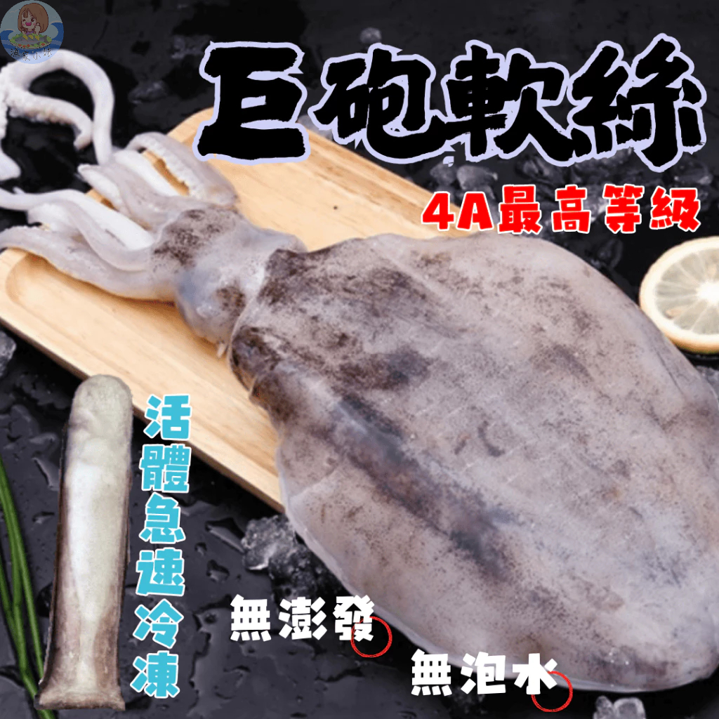 【799免運】【漁家小妹】巨無霸軟絲 軟絲 4A最高品質 1000g 活凍軟絲 軟翅仔 軟絲仔 4A活凍軟絲 透抽 魷魚 | 蝦皮購物