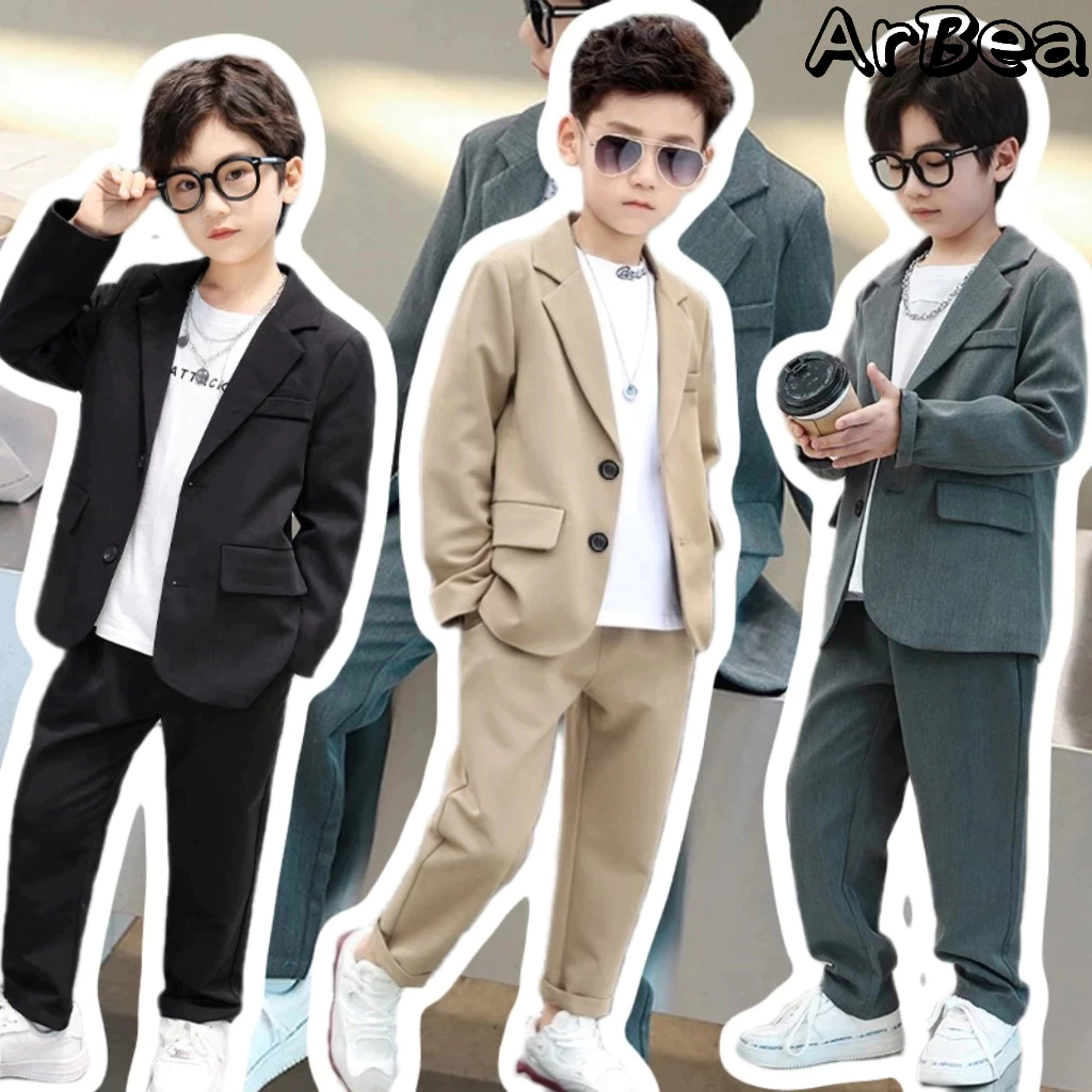 【Arbea】小中大童110-170碼男童西服休閒套裝帥氣男孩小西裝花童禮服春季秋季兒童【C1263】 | 蝦皮購物