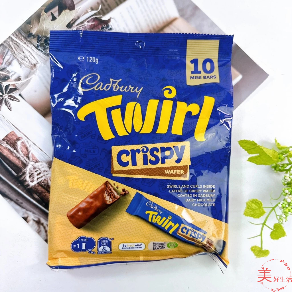 *美好生活*澳洲Cadbury吉百利巧克力分享包# Twirl巧克力酥脆威化迷你條 | 蝦皮購物