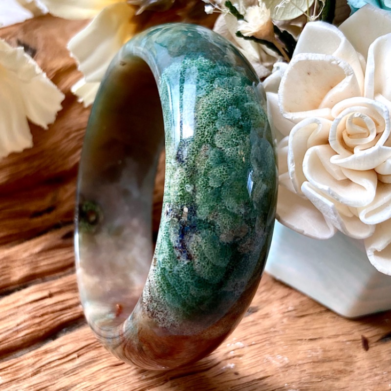 天然珊瑚玉手鐲55 藍色紫色雛菊特色精品| 蝦皮購物