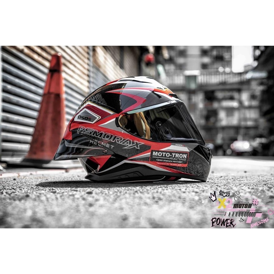 💟X2 Moto💟 Rsmorax® R50s Pro Moto-Tron MC1 黑/灰/紅 加大尾翼 | 蝦皮購物