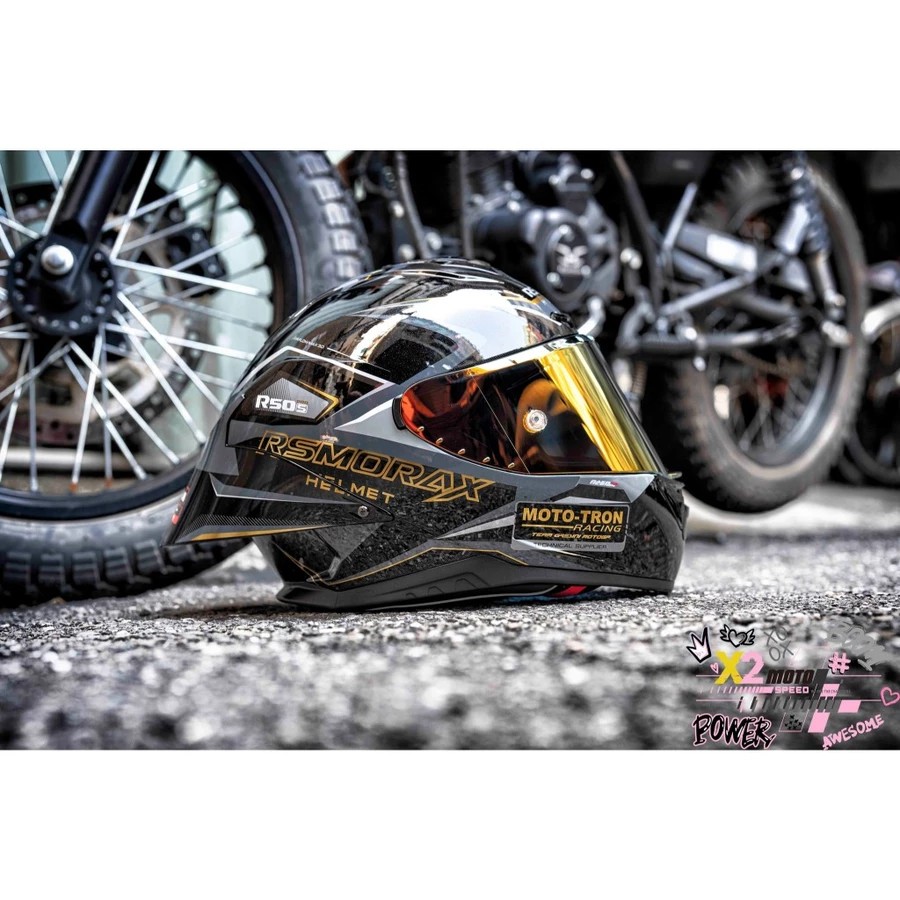 💟X2 Moto💟 Rsmorax® R50s Pro Moto-Tron MC6 黑/灰/金 加大尾翼 | 蝦皮購物