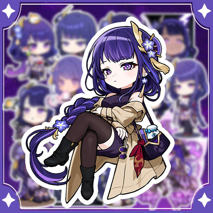[Genshin Impact] Raiden Shogun Sticker - 赤壁 Ei 貼紙(18 張裝) | 蝦皮購物