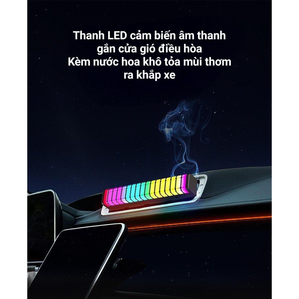 Rgb LED燈條聲音傳感器安裝空調門帶乾香水內置電池使用3小時 | 蝦皮購物