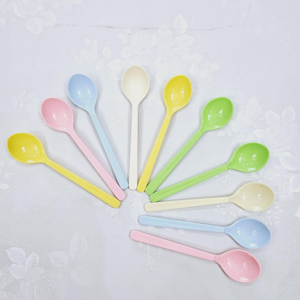 (10,20 支) 湯、零食、水果勺 14 厘米。 安全、閃亮、扁平塑料。 Rico 越南產品 | 蝦皮購物