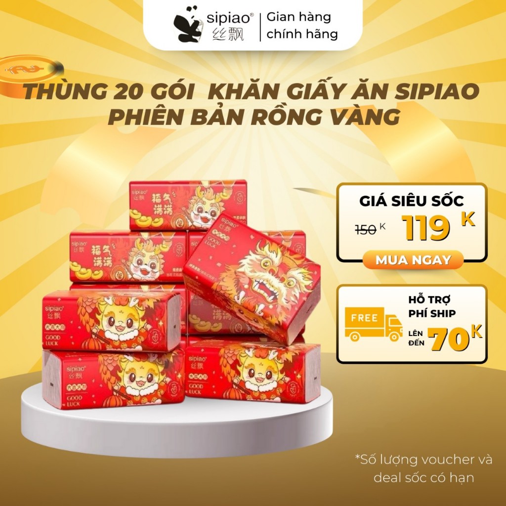 [HN-Carton of 20 Packs] Sipiao 餐巾紙 1219 – 240 張/包,天然竹粉,無漂白劑 | 蝦皮購物