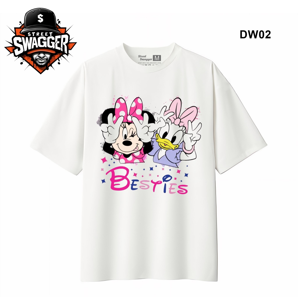 Street Swagger 品牌系列白色雛菊鴨 t 恤,迪士尼卡通 t 恤 DW02 | 蝦皮購物
