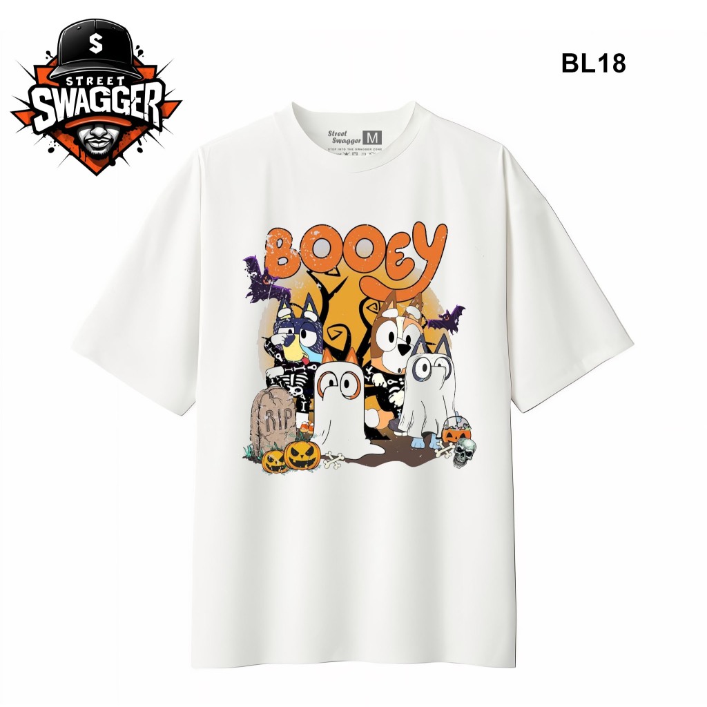 Street Swagger 品牌系列藍白色 t 恤,賓果卡通 t 恤 BL16 BL18 | 蝦皮購物