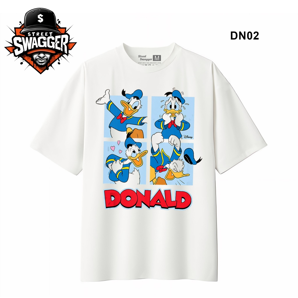 Street Swagger Brand Collection of Donald Duck 白色 t 恤,迪士尼卡通 | 蝦皮購物