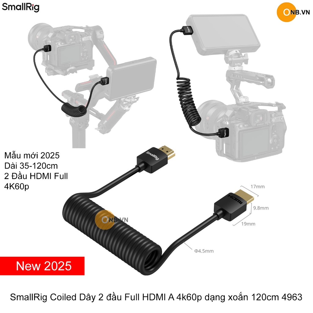 SmallRig 盤繞式全 HDMI A 4k60p 雙絞線 120cm 4963 | 蝦皮購物