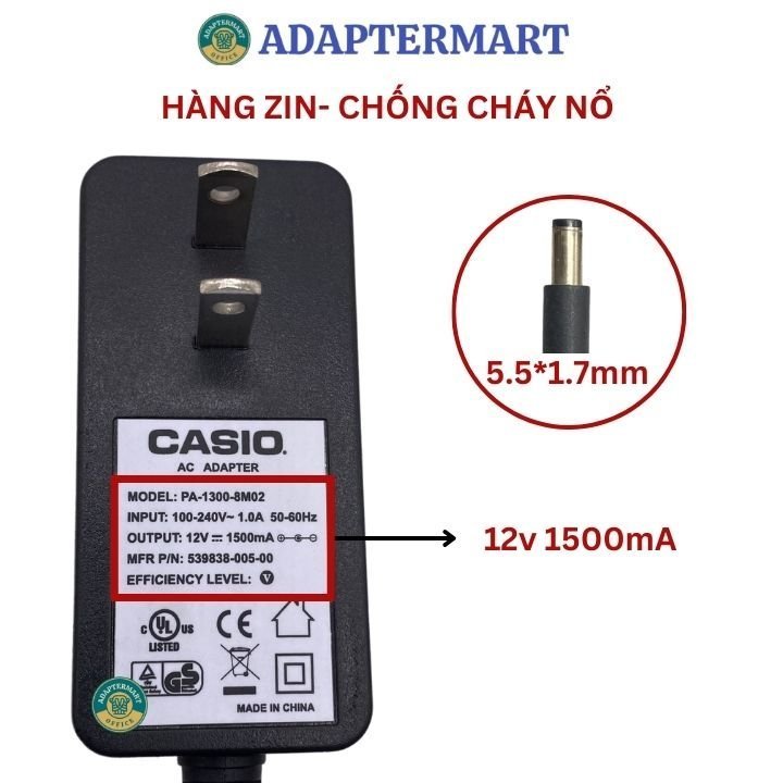 Caricabatterie ABLEGRID 12V 2A Per Tastiere Elettroniche – WK-1200, 1250, 1300, 1350, 3700 - 6
