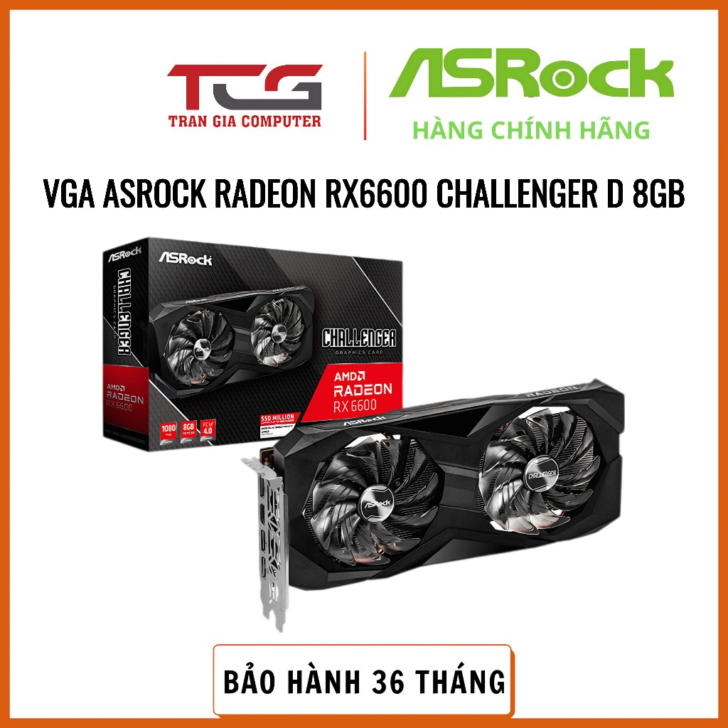 Placa De Video RX 6600 Asrock Challenger 8 GB