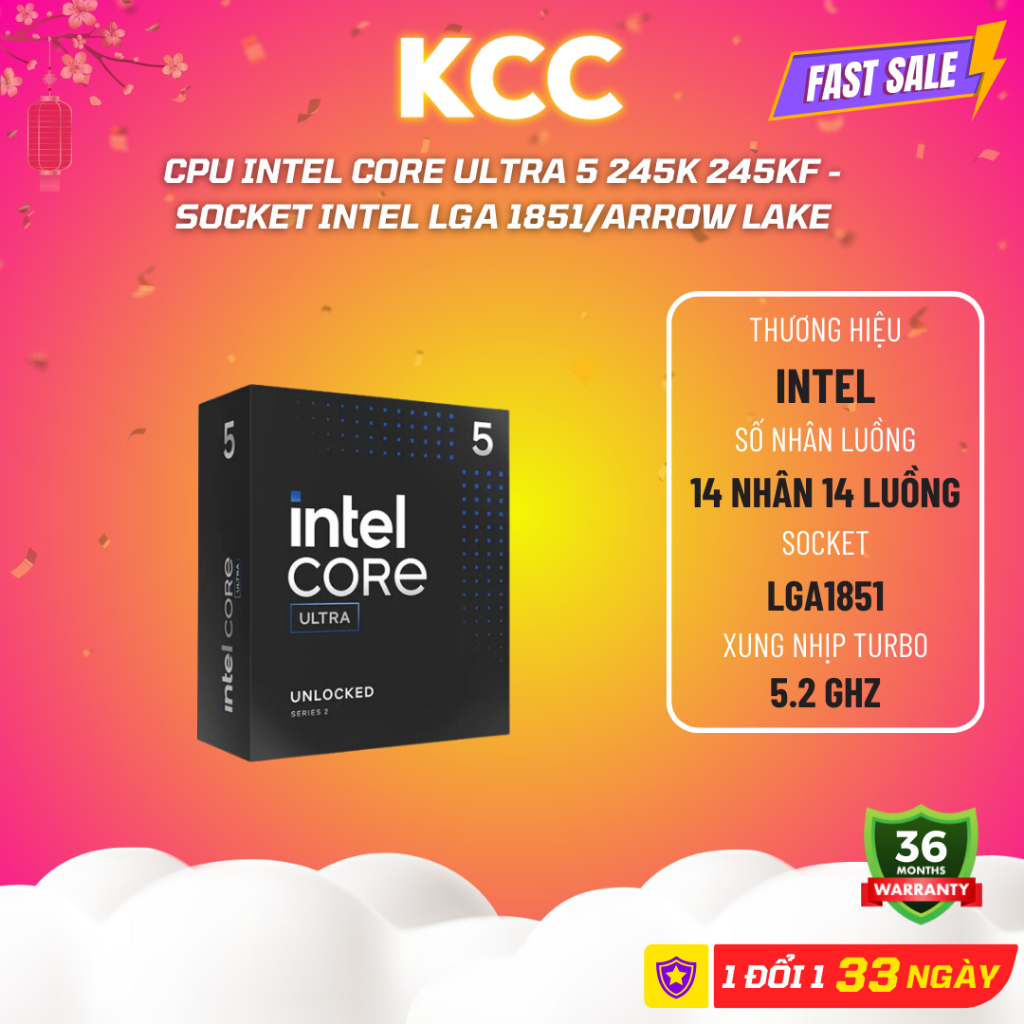 Intel Core Ultra 5 CPU 245KF 盒子(4.2 Ghz,高達 5.2GHz,14 核 14 線程 | 蝦皮購物