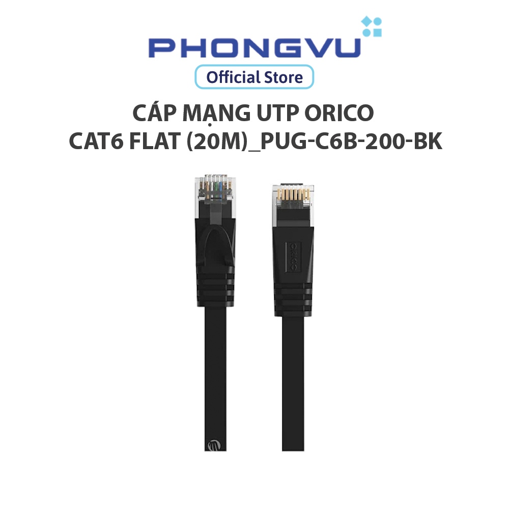 Orico Cat6 扁平 UTP 網線 (20m)_PUG-C6B-200-BK - | 蝦皮購物