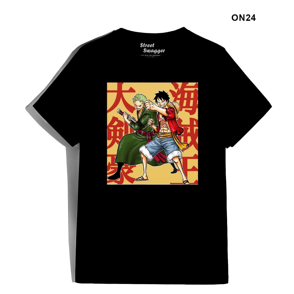 Street Swagger 品牌系列一件卡通 T 恤,路飛可愛 T 恤 ON24 | 蝦皮購物