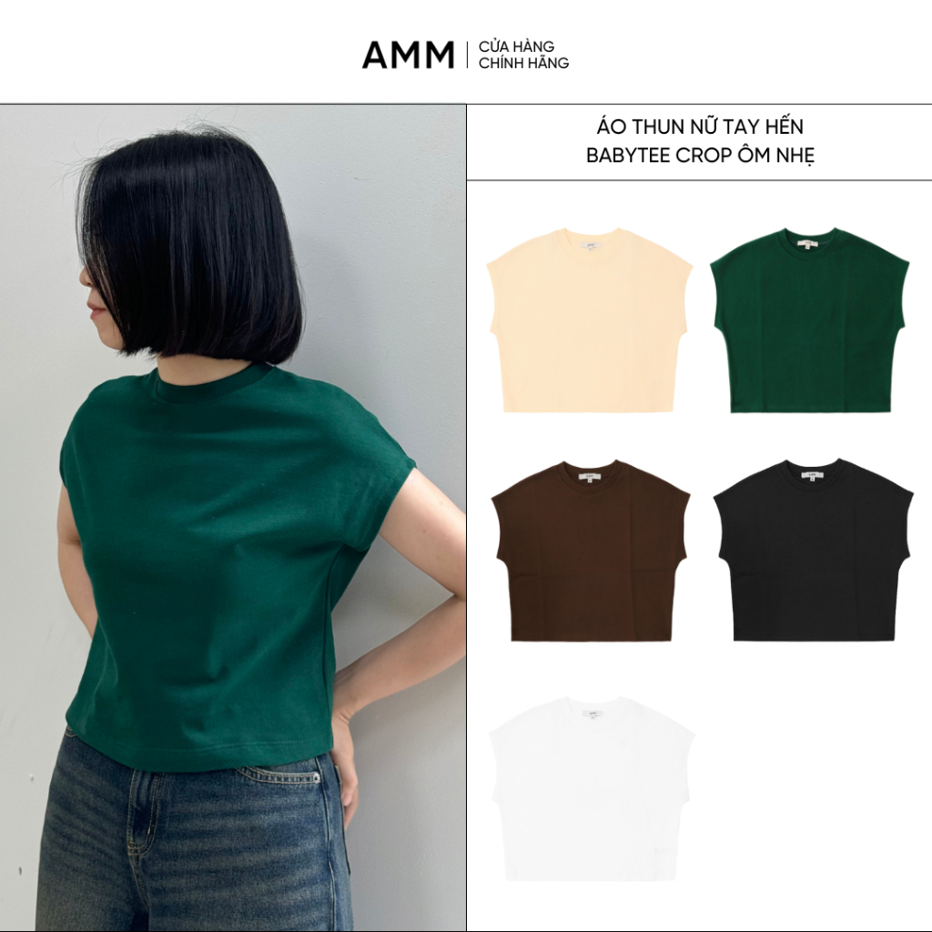 AMM 女式 T 恤 Babytee 短款輕薄基本款簡約柔軟涼爽棉 WO-TS25S-CAS001 | 蝦皮購物
